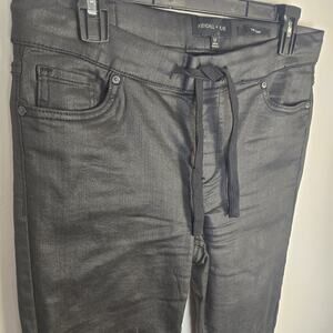 Kendall and Kylie Women MED Black Faux Leather Jogger Pants Goth Punk Indie Slze